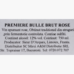 Vin spumant rose, 12%, 750ml