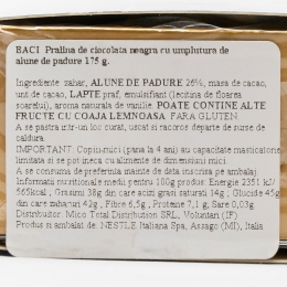 Praline ciocolată neagră umplutură alune de pădure 175g
