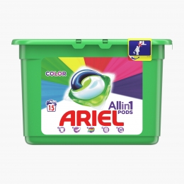Detergent de rufe capsule All in One Pods Color, 15 spălări