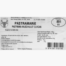 Pastramă din mușchiuleț de curcan, 250g