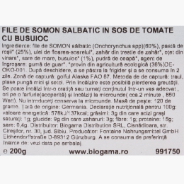 File de somon sălbatic în sos de tomate cu busuioc 200g