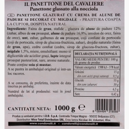 Panettone cu cremă de alune de pădure și decorat cu migdale, 1kg