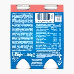 Iaurt de băut cu căpșuni și banane 4x100g