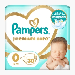 Scutece Premium Care, mărimea 0 nou născut, < 2.5kg, 30 buc