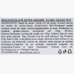 Ciocolată neagră, 88% cacao, 75g