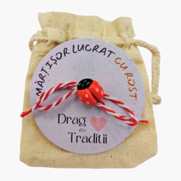 Mărțișor broșă Buburuză, din ceramică