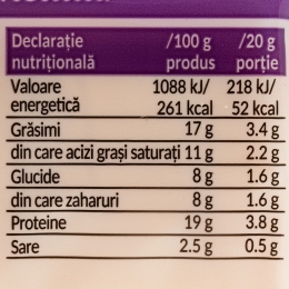 Brânză topită felii cu cheddar 140g
