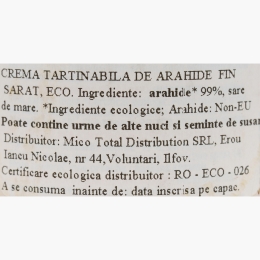 Cremă de arahide eco sărată Smooth 350g