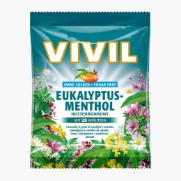 Bomboane fără zahăr cu eucalipt si mentol, 60g