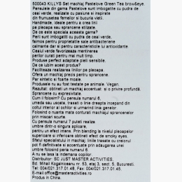 Set pensule make-up sprâncene și contur ochi, cu ceai verde, 2 buc