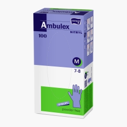 Mănuși nesterile nepudrate, violet, M, 100 buc