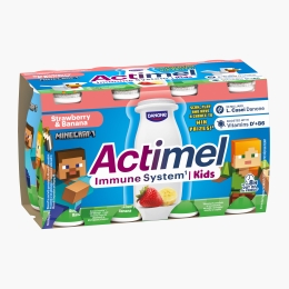 Iaurt de băut cu căpșuni și banane 8x100g