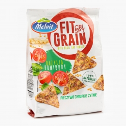 Pâine crocantă Fit&Grain cu roșii și busuioc 150g
