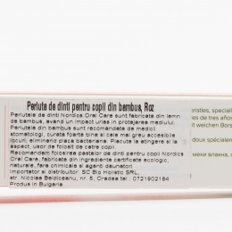 Periuță de dinți pentru copii, din bambus, +4 ani - roz