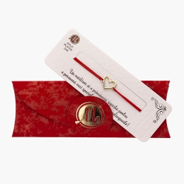 Mărțișor brățară inimă, placat cu aur