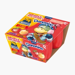 Brânzică de vaci pentru copii cu piure de căpșuni și caise 4x50g