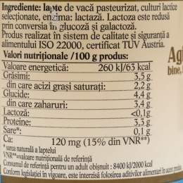 Kefir fără lactoză 3.5% grăsime 330g