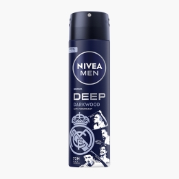 Deodorant spray pentru bărbați Men Deep Darkwood, ediție limitată Real Madrid 150ml