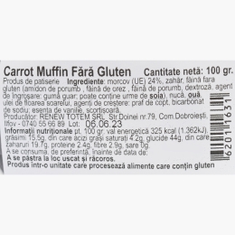 Carrot Muffin fără gluten 100g