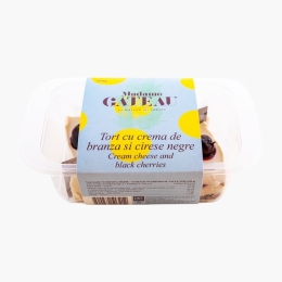 Tort cu cremă de brânză și cireșe negre, 220g