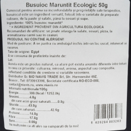 Busuioc mărunțit ecologic 50g