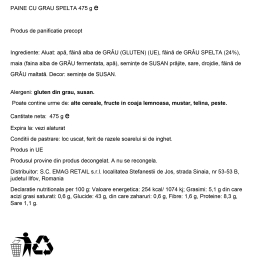 Pâine cu spelta 475g