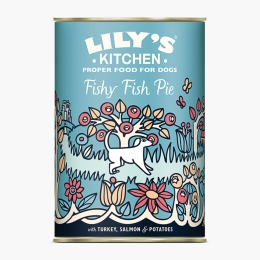 Hrană umedă pentru câini, cu carne de curcan, somon și cartofi Fishy Fish Pie 400g