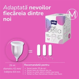 Cupă menstruală + recipient curӑțare, mărime M 