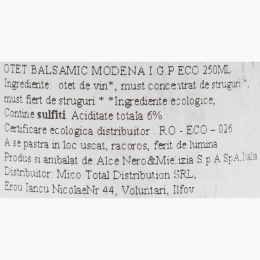 Oțet balsamic de Modena IGP eco 250ml