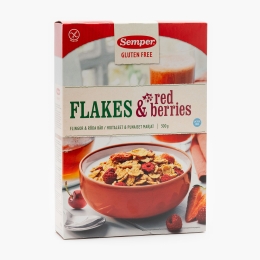 Fulgi de orez și porumb cu fructe roșii, fără gluten 300g