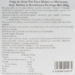 Fulgi de ovăz fini eco, fără gluten cu merișoare, goji, stafide și scorțișoară 200g