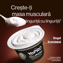Produs lactat fermentat cu stracciatella, bogat în proteine, fără zahăr adăugat 160g