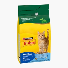 Hrană uscată pentru pisici adulte sterile, 1.5kg, cu somon și legume