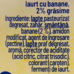 Iaurt cu gust de banane 125g