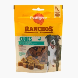Recompense pentru câini 70g, Ranchos Cubes cu rață