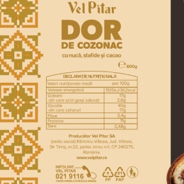 Cozonac cu nucă, stafide și cacao 600g