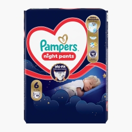 Scutece chiloțel Night Pants, mărimea 6, 13-19kg, 19 buc