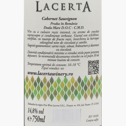 Vin roșu sec Cabernet Sauvignon, 14.8%, 0.75l