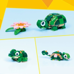 Broască-țestoasă cu o floare de nufăr, 31377 Creator 3 în 1, 124 piese, +7 ani