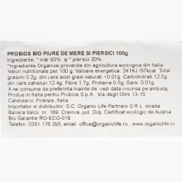 Piure de mere și piersici eco 100g