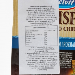 Crackers din secară integrală cu brânză de capră și rozmarin 150g