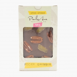 Ciocolată 44% cu pecan și ghimbir 120g