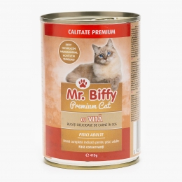 Hrană umedă pentru pisici, 415g, cu vită 