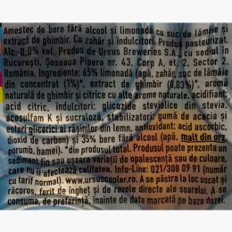 Bere fără alcool, cu aromă de ghimbir și lămâie, doză 4x500ml