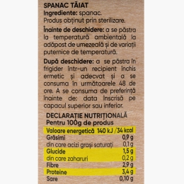 Spanac tăiat 395g