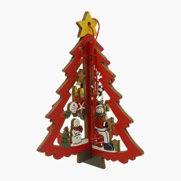 Ornament de brad Brad de Crăciun, lemn, 10.5x9.5cm