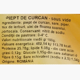Piept de curcan sous vide 500g