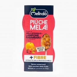 Piure cu bucăți de mere, zmeură și rubarba 200g
