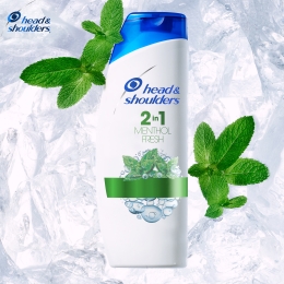 Șampon anti-mătreață 2în1 Menthol Fresh pentru păr normal 2x400ml