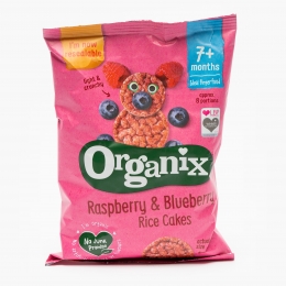 Rondele eco din orez cu zmeură și afine, 7+ luni, 50g